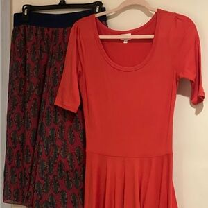 LuLaRoe Vibrant Orange Midi Dress